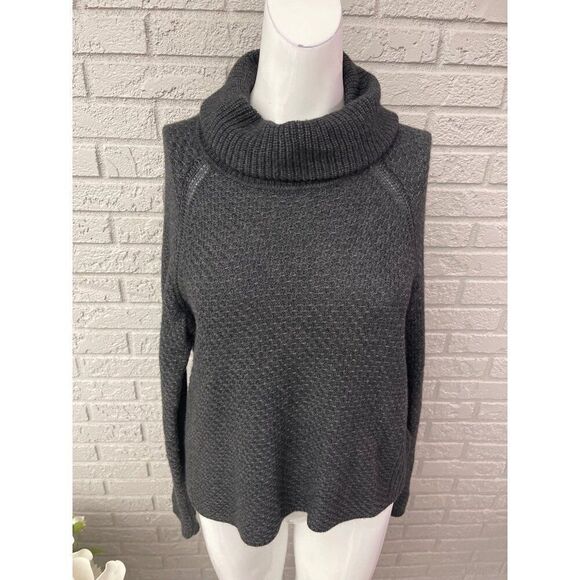 Banana Republic Women Charcoal Turtleneck Alpaca Wool Blend Sweater Size S - Picture 1 of 10